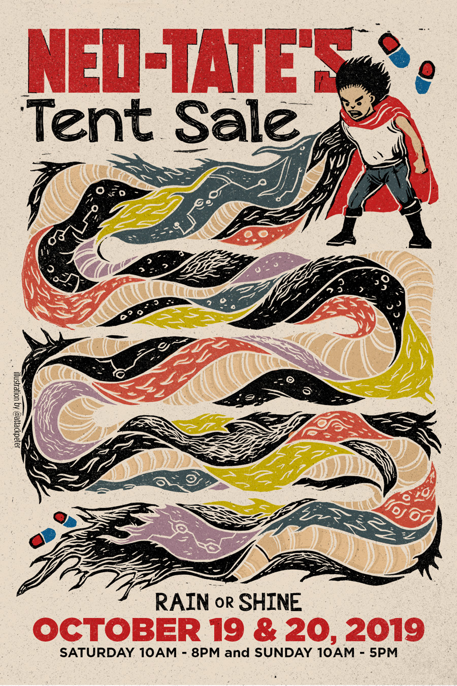 Neo-TATE'S Tent Sale Flyer Front