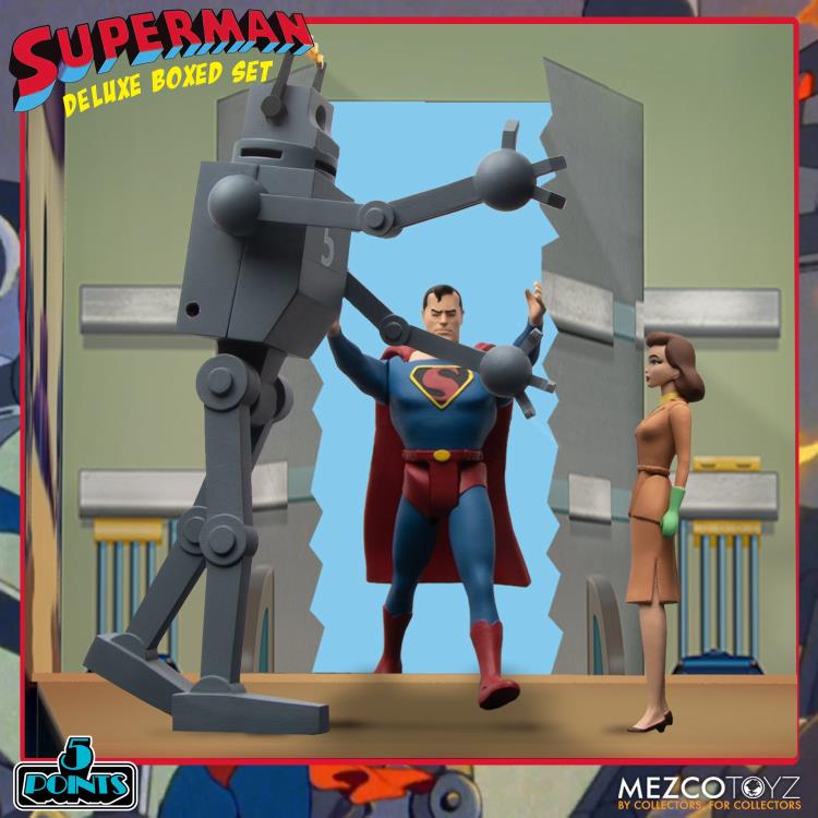 MEZCO SUPERMAN THE MECHANICAL MONSTERS (1941): DELUXE BOXED SET