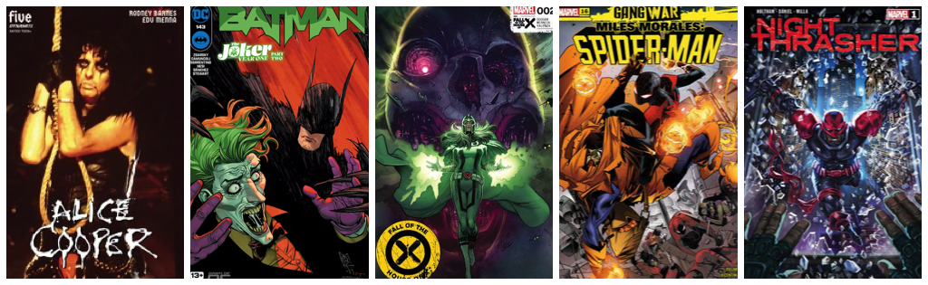 Alice Cooper #5; Batman #143; Fall of the House of X #2; Miles Morales: Spider-Man #16; Night Thrasher#1