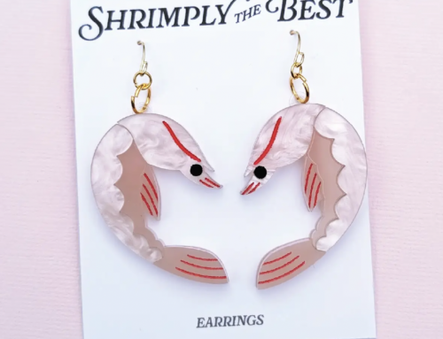 Staff Pick of the Week: Sylvia Draws Shrimp Earrings With Heart Studs